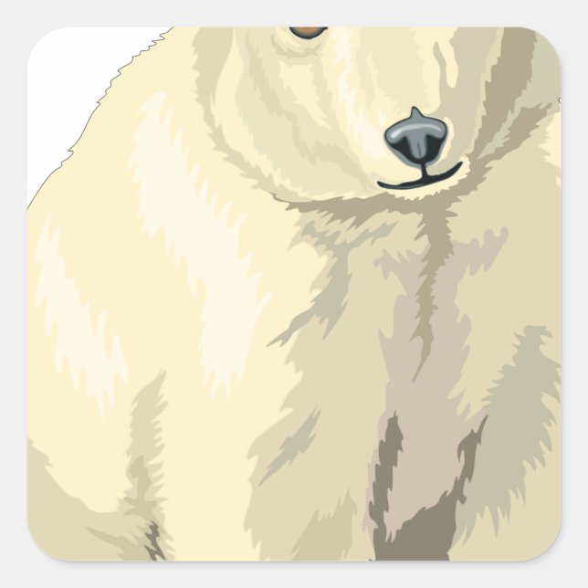 Cudly Polar Bär Quadratischer Aufkleber (Vorderseite)