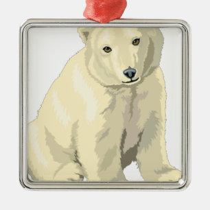 Cudly Polar Bär Silbernes Ornament