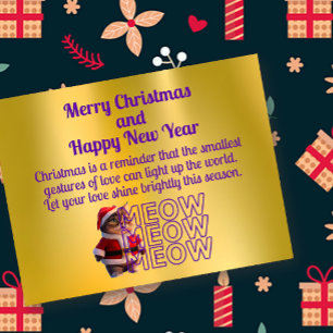 Cudly Santa Cat Weihnachtspostkarte Postkarte