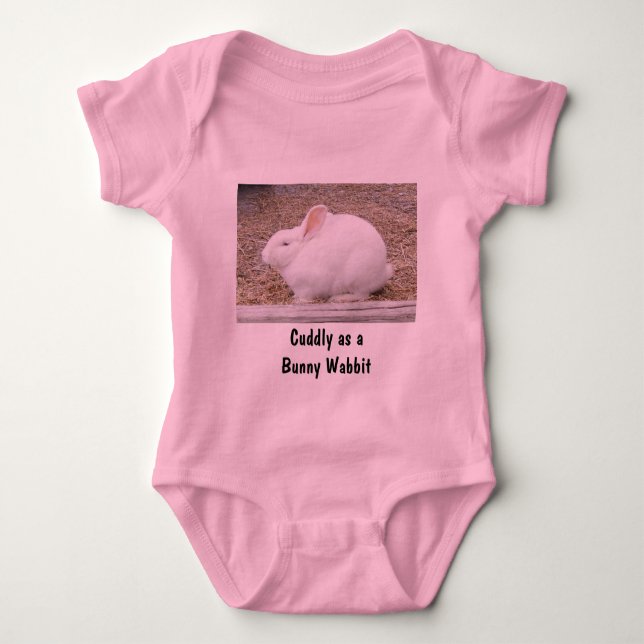 Cudly White Bunny Baby Strampler (Vorderseite)