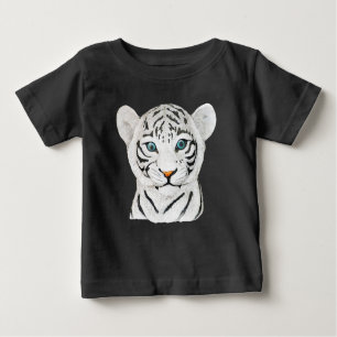 Cudly White Tiger Art - Niedliche Wildlife Art Baby T-shirt