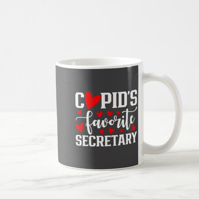 Cud's Favorite Secretary Cute Heart Valentine's Da Kaffeetasse (Rechts)