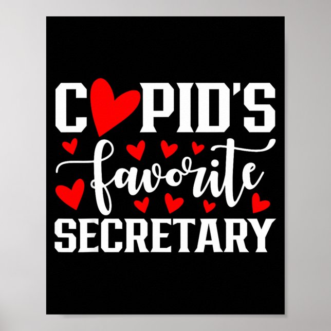 Cud's Favorite Secretary Cute Heart Valentine's Da Poster (Vorne)