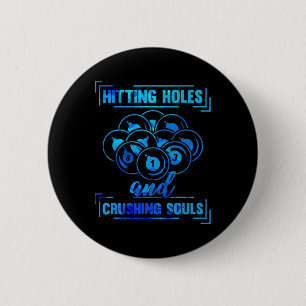 Cue Funny Billiards Pool Player Funny Button