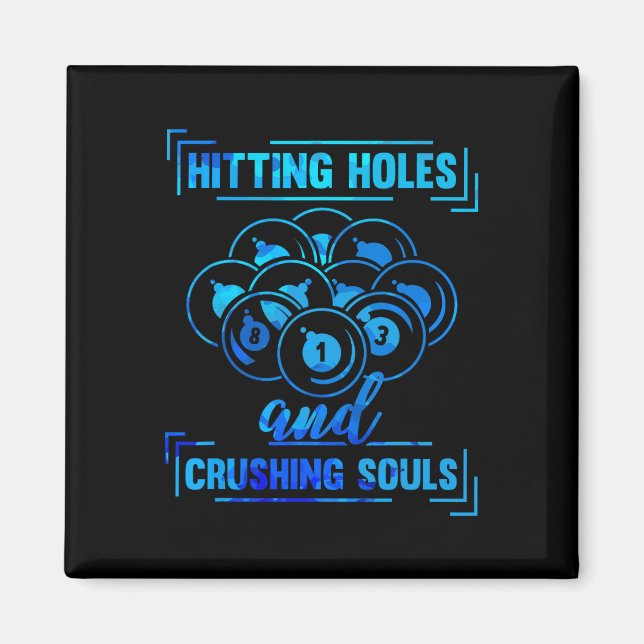 Cue Funny Billiards Pool Player Funny Magnet (Vorne)