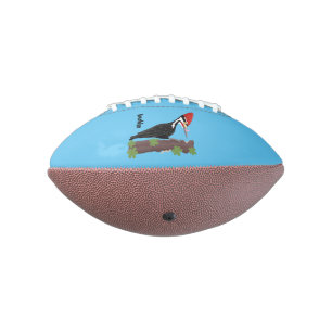 Cue lustige Pileated Woodpecker Cartoon Illustrati Football