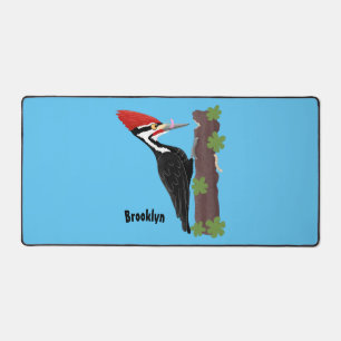 Cue lustige Pileated Woodpecker Cartoon Illustrati Schreibtischunterlage
