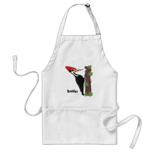 Cue lustige Pileated Woodpecker Cartoon Illustrati Schürze