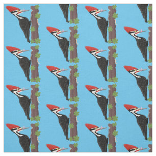 Cue lustige Pileated Woodpecker Cartoon Illustrati Stoff