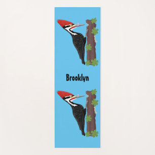 Cue lustige Pileated Woodpecker Cartoon Illustrati Yogamatte