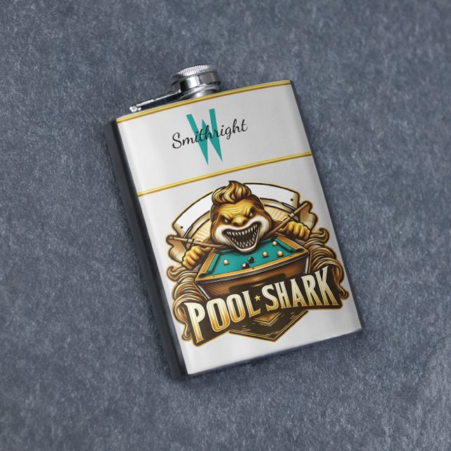Cue Master: Logo "Shark Pool" Flachmann (Von Creator hochgeladen)