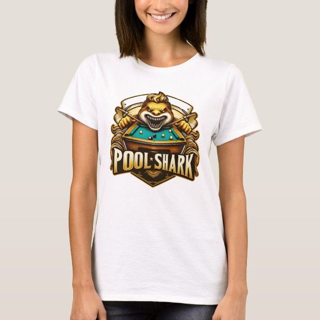 Cue Master: Logo "Shark Pool" T-Shirt (Vorderseite)