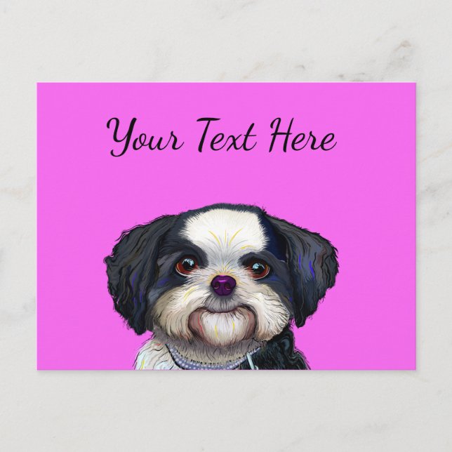 Cue Shih Tu Dog Design, bezauberndes Welpenbild Postkarte (Vorderseite)