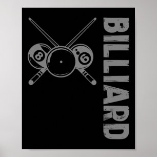 Cue Sports Clips Billiards Poster