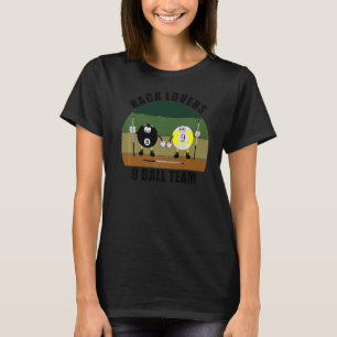 Cue Sports Pool Billiard Team Rack Lounge 9 Ball T-Shirt