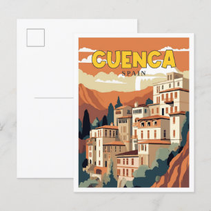 Cuenca Spanien Vintage-Reiseillustration Postkarte