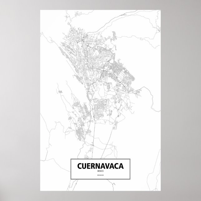 Cuernavaca, Mexiko (schwarz auf weiß) Poster (Vorne)