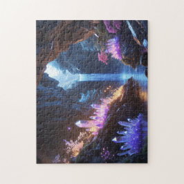 Cueva de cristal con cascada mágica puzzle