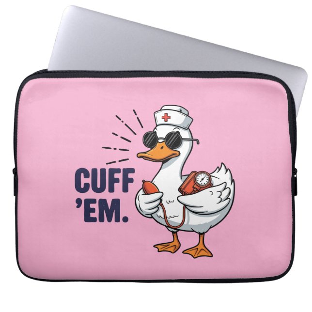 Cuff 'Em Gans Krankenschwester Lustig Alberne Gans Laptopschutzhülle (Vorderseite)