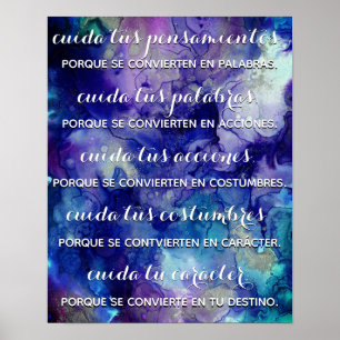 Cuida tus pensamientos poster