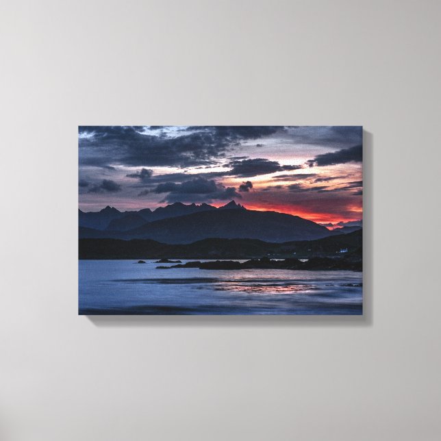 Cuillin Ridge Sonnenuntergang Isle of Skye  Leinwanddruck (Vorderseite)