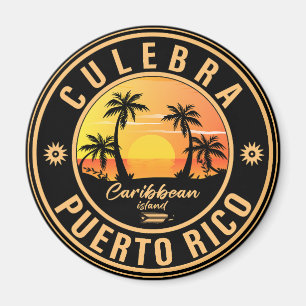 Culebra Puerto Rico Retro Sunset Souvenirs 60er Magnet
