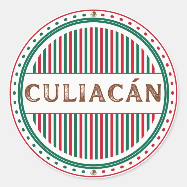 Culiacan City Pride Emblem – Mexican Identity Runder Aufkleber (Vorderseite)