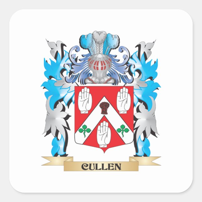 Cullen Coat of Arms - Familienwappen Quadratischer Aufkleber (Vorderseite)