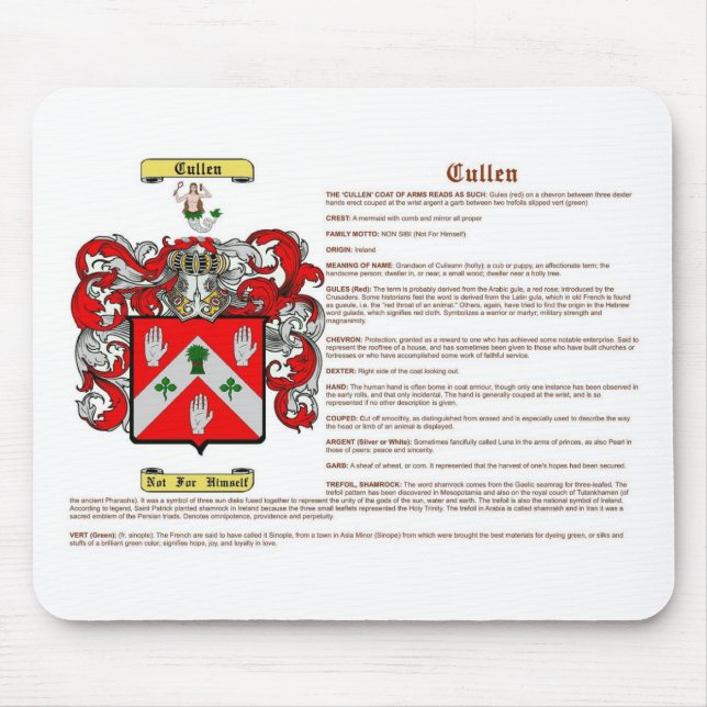 Cullen (irisch (Bedeutung)) Mousepad (Vorne)