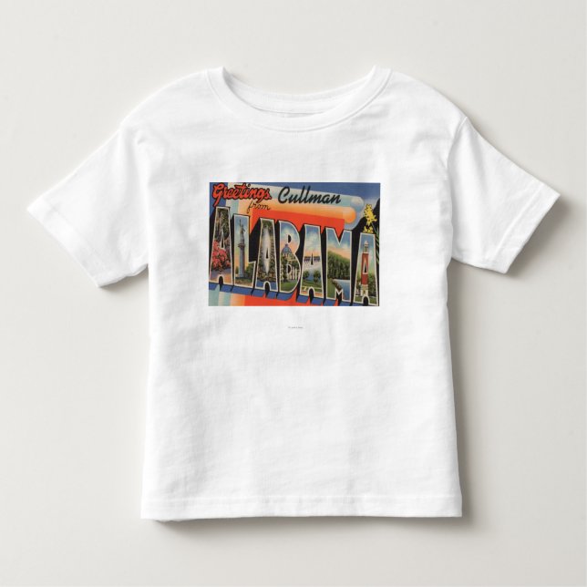 Cullman, Alabama - große Buchstabe-Szenen Kleinkind T-shirt (Vorderseite)