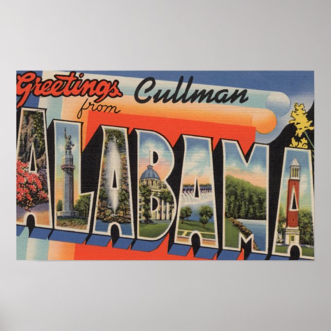 Cullman, Alabama - Große Buchstabenszenen Poster (Vorne)