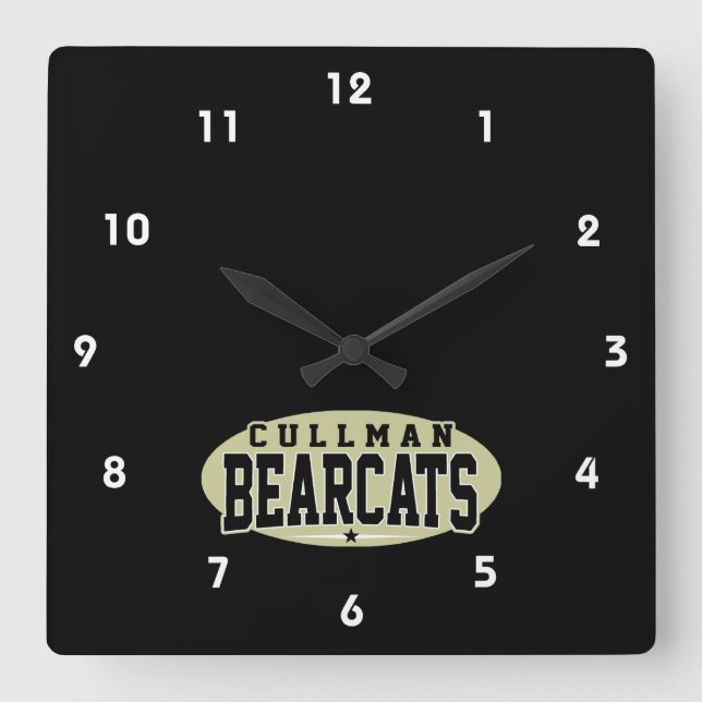 Cullman Highschool; Bearcats Quadratische Wanduhr (Vorderseite)