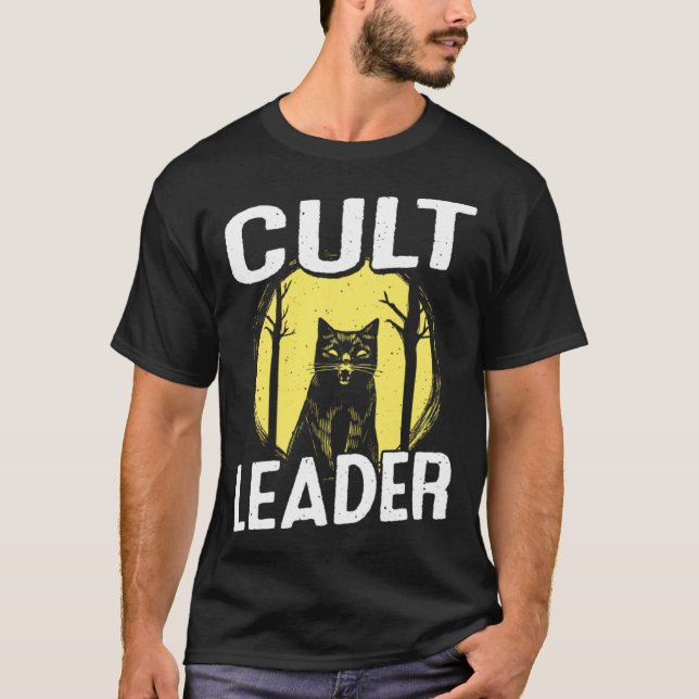 Cult Leader Cat Satanic Baphomet Occult Witchcraft T-Shirt (Vorderseite)