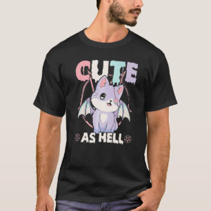 Cult Pastell Gothic Katze Pentagramm Cute As Hell T-Shirt