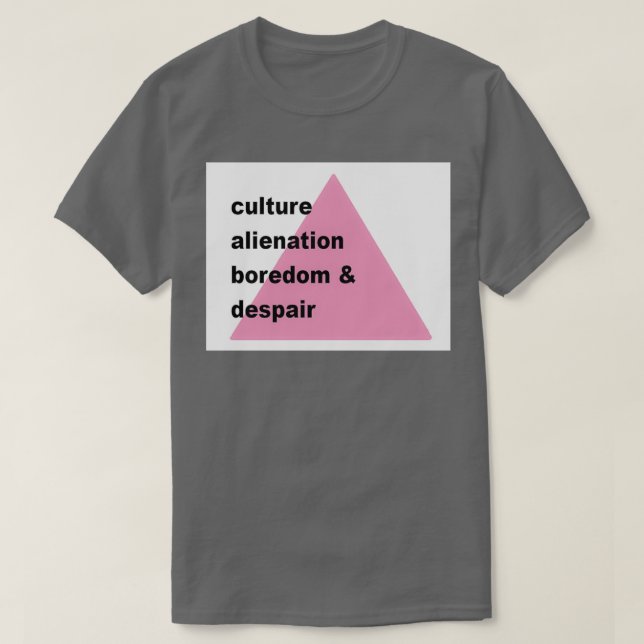 Culture alienation boredom and despair T-Shirt (Design vorne)