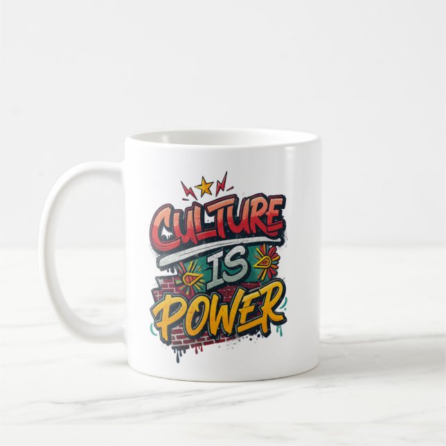 Culture Is Power Black History Month Black Kaffeetasse (Links)