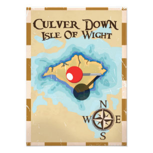 Culver Down Isle of wight England Reiseplakat Fotodruck