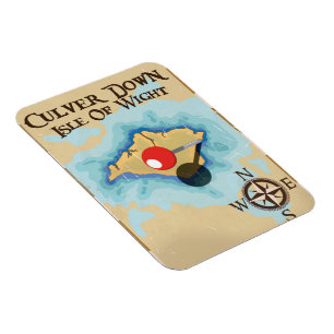 Culver Down Isle of wight England Reiseplakat Magnet