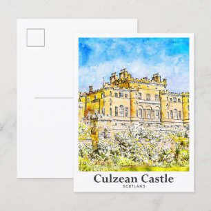 Culzean Castle Schottland Reise Aquarell Postkarte