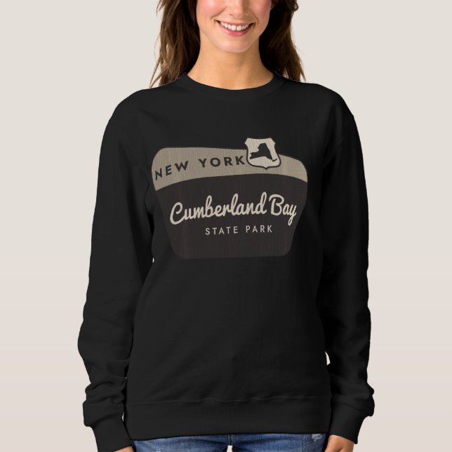 Cumberland Bay Staat Park New York Welcome Sign VA Sweatshirt (Vorderseite)
