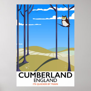 Cumberland, England Vintage-Reiseposter. Poster