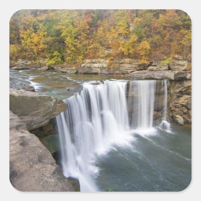 Cumberland Falls Staat Park in der Nähe von Corbin Quadratischer Aufkleber (Vorderseite)