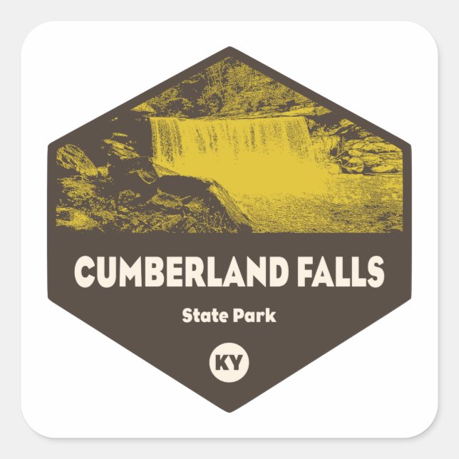 Cumberland Falls Staat Park Kentucky Quadratischer Aufkleber (Vorderseite)