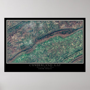 Cumberland Gap National Park Satellite Karte Poster