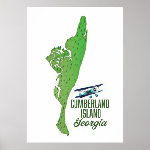 Cumberland Insel Georgia Karte Poster