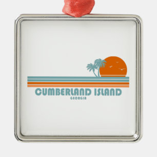 Cumberland Island Georgia Sun Palm Trees Ornament Aus Metall