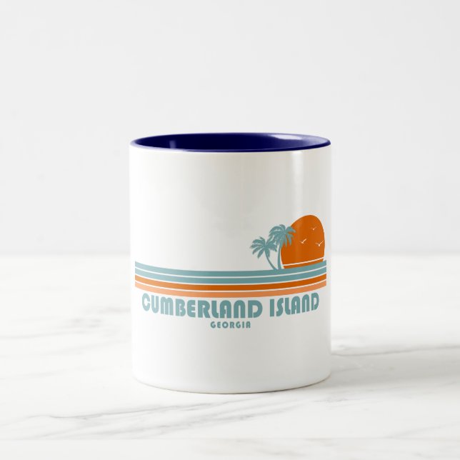 Cumberland Island Georgia Sun Palm Trees Zweifarbige Tasse (Mittel)