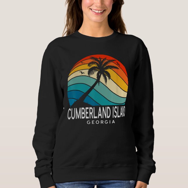 Cumberland Island Georgia Tropical Beach Palm Tree Sweatshirt (Vorderseite)