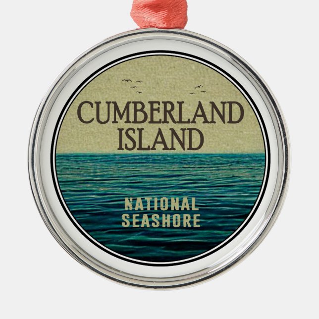 Cumberland Island National Seashore Ocean Birds Ornament Aus Metall (Vorne)