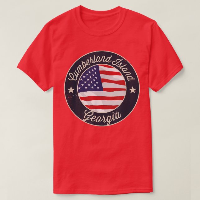 Cumberland Island - Patriotic Georgia Souvenir T-S T-Shirt (Design vorne)